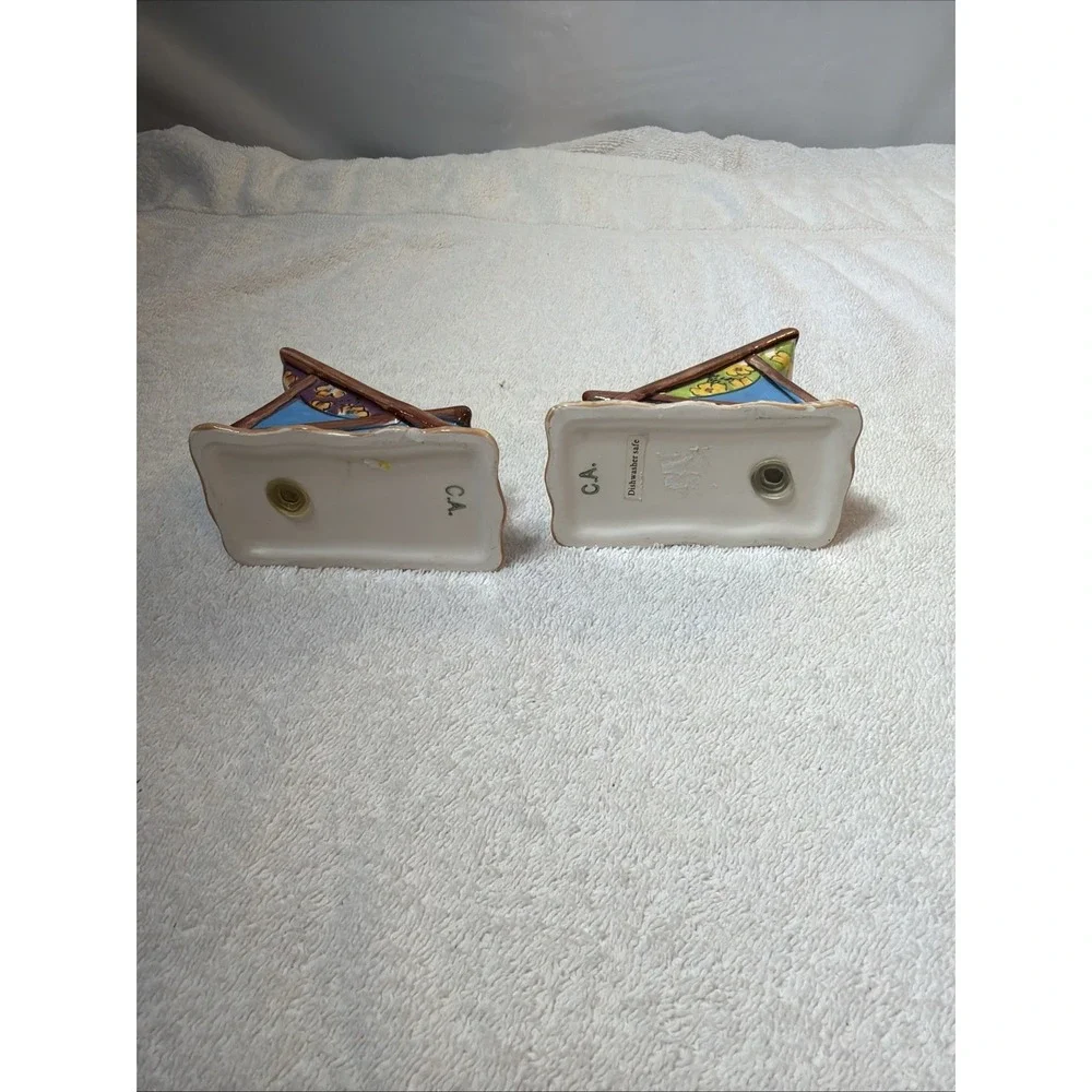 Clay Art C.A. Adirondack Beach Chairs Ceramic Salt and Pepper Shakers Cottage